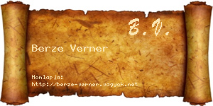 Berze Verner névjegykártya